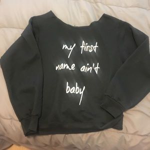 Off shoulder Janet Jackson concert sweater